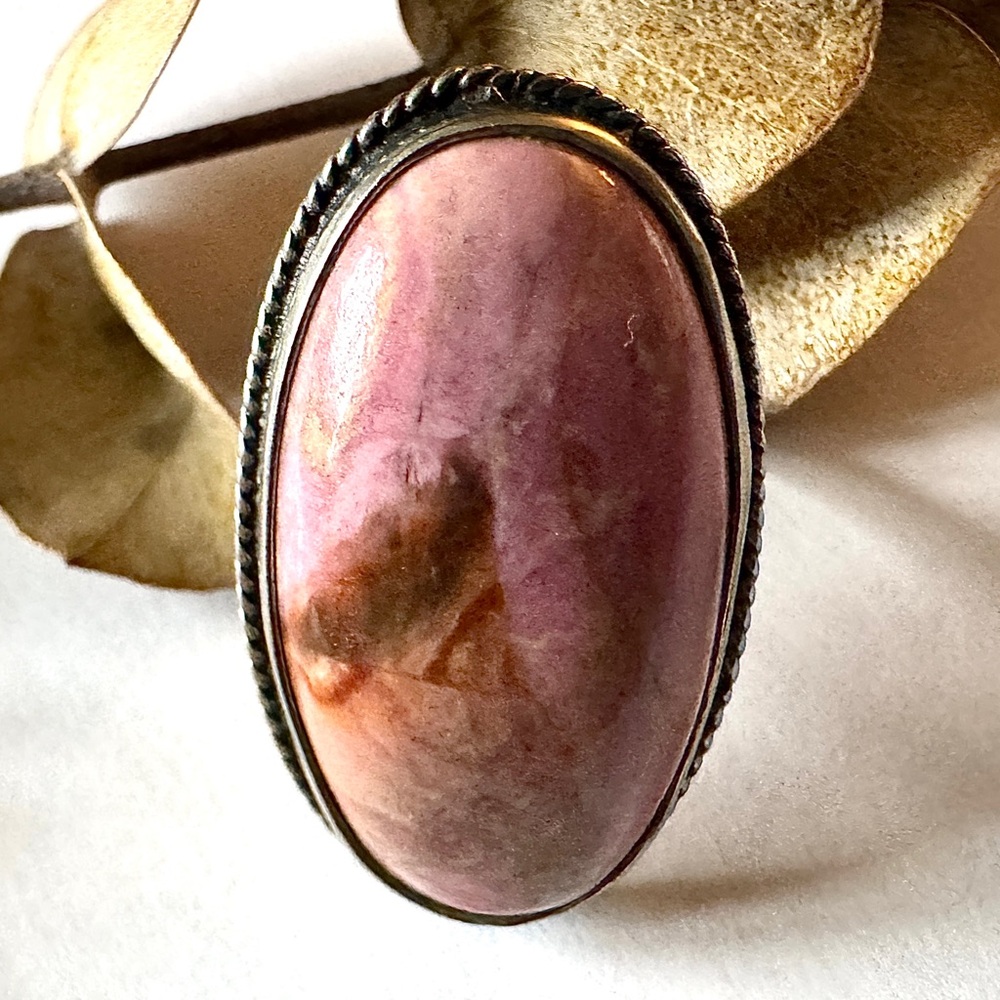 Natural Rhodochrosite Stone Ring